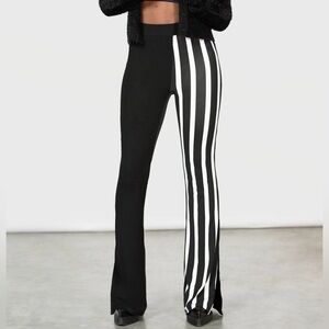 Rare Killstar Trousers- Striped Black & White Flare
